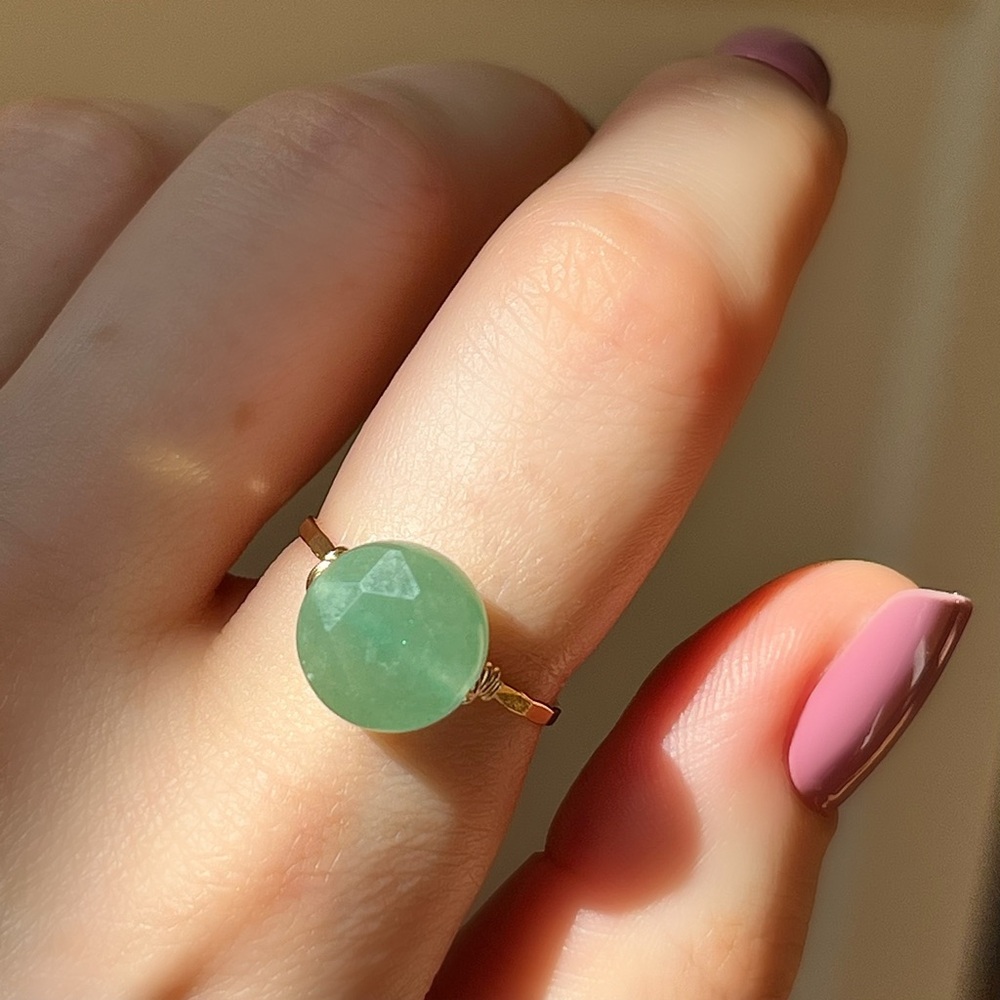 Green Aventurine Statement Ring / Cocktail Ring